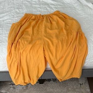 Free People Quinn Yellow Wide Leg Pants